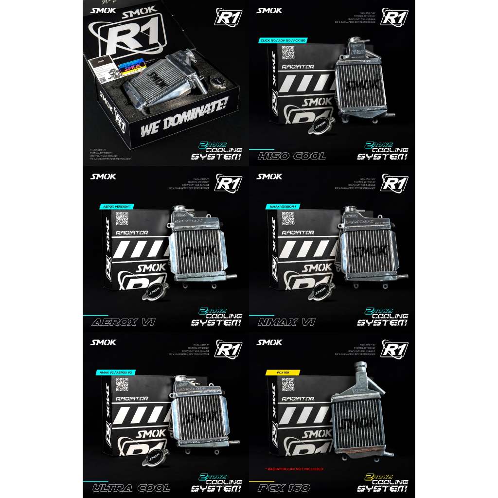 SMOK R1 RADIATOR 2 ROWS FOR NMAX AEROX CLICK ADV PCX * BRD QUALITY ...