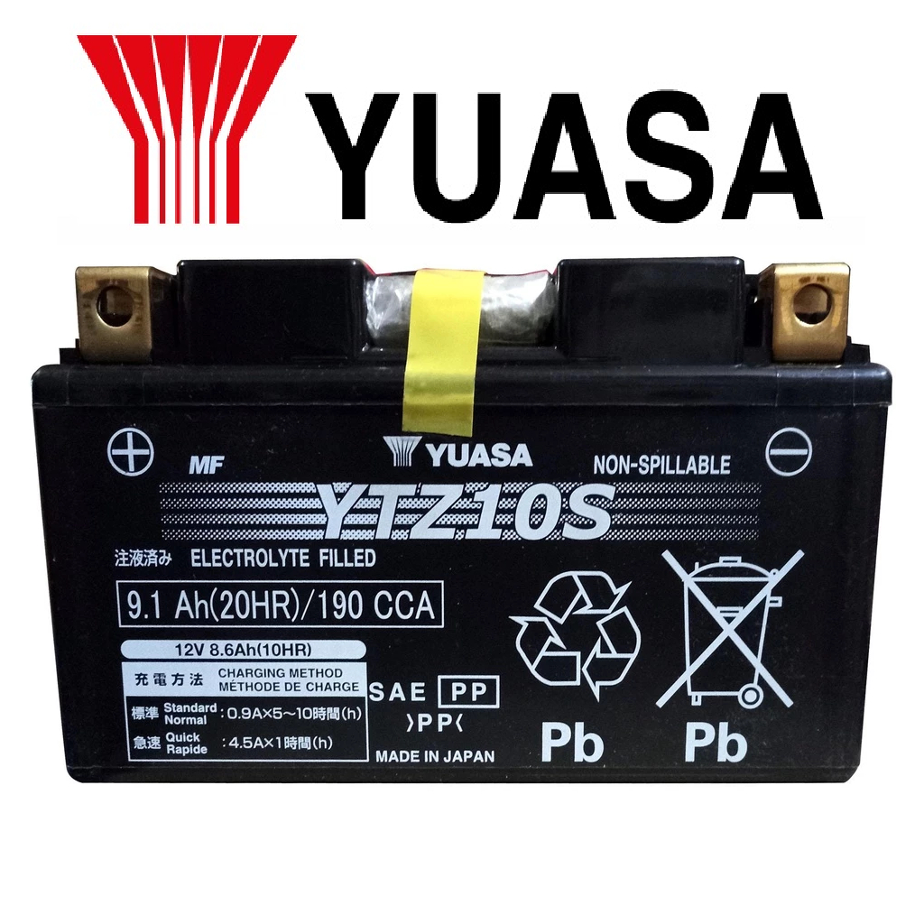 Yuasa YTZ10S 12V 9AH Precharged Battery For Yamaha YZF R1 1000 (2004–2008)
