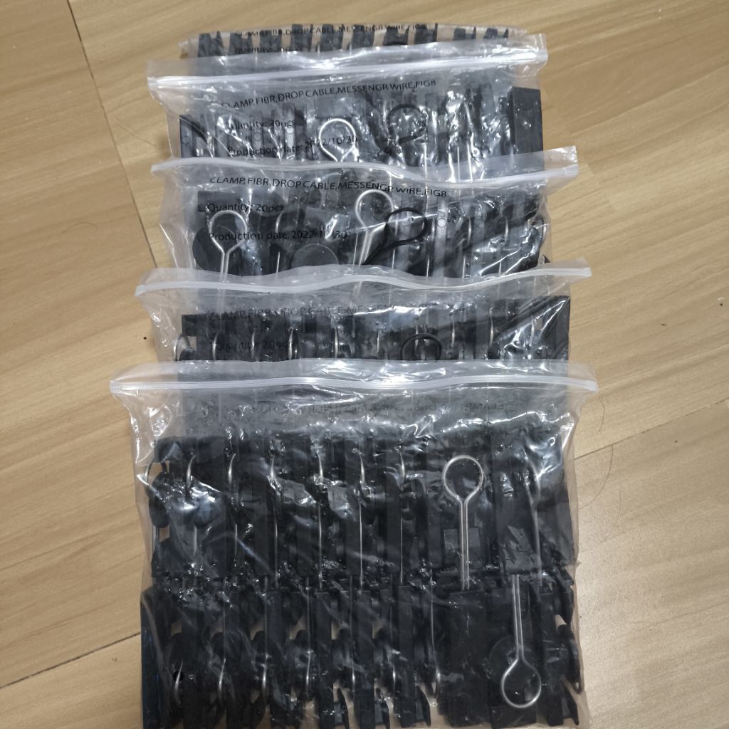 F Clamp Black 50/100pcs Fiber Optic Drop Wire S-Type Clamp FTTH PLDT ...
