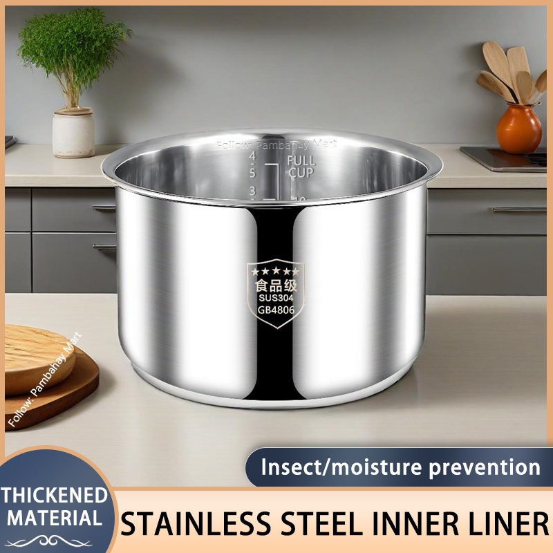 304 Stainless Steel rice cooker replacement inner pot food grade 2L/3L ...
