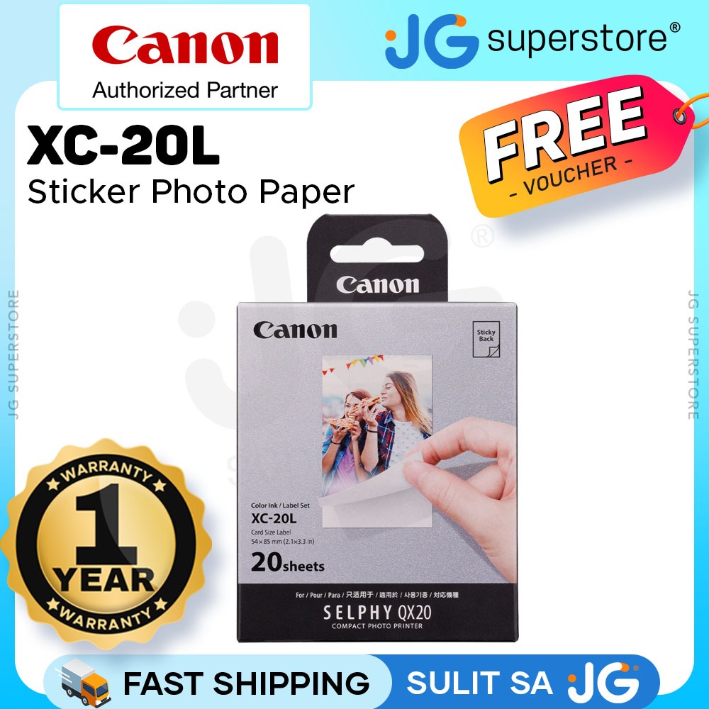 Canon 60 / 20 Pack Sticker Photo Paper Sheets for SELPHY QX20 Printer ...