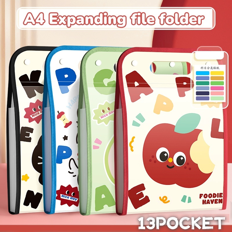 Expanding File Folder With Lable 13Pockets Paper Organizers Document ...