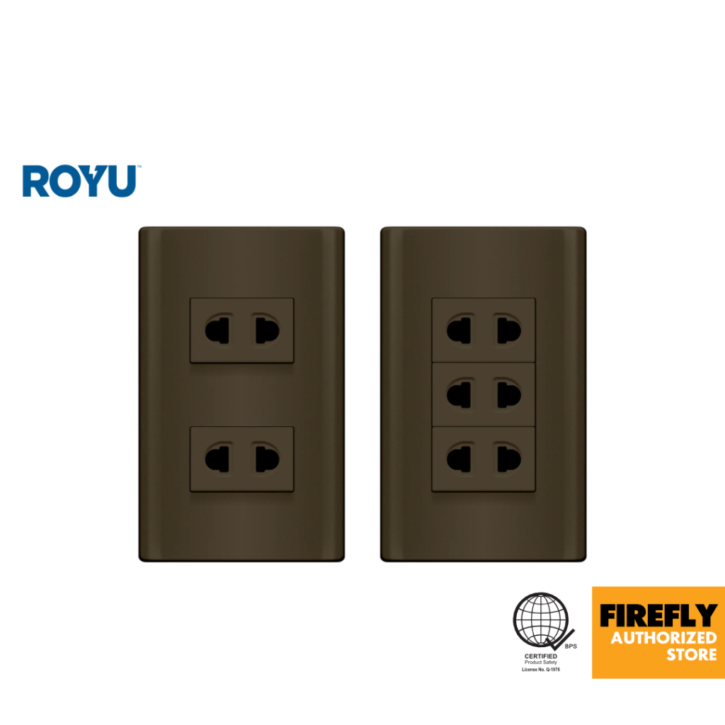 Royu Plano Series Dark Gray Universal Outlet Sets | Shopee Philippines