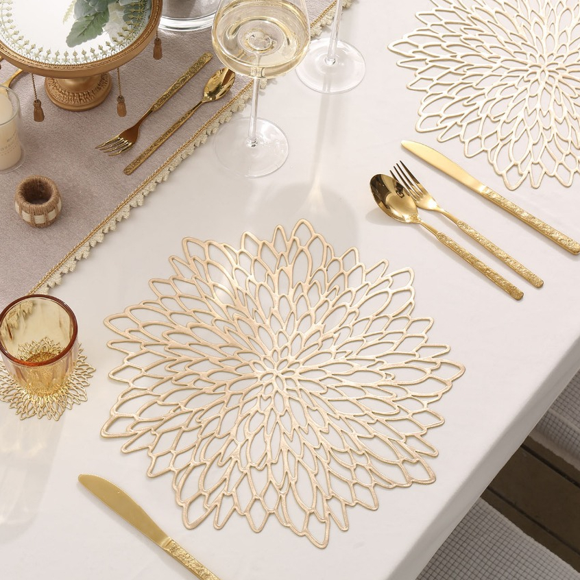 Placemat with Leaf Design PVC Waterproof Table Mats for Home,Christmas ...