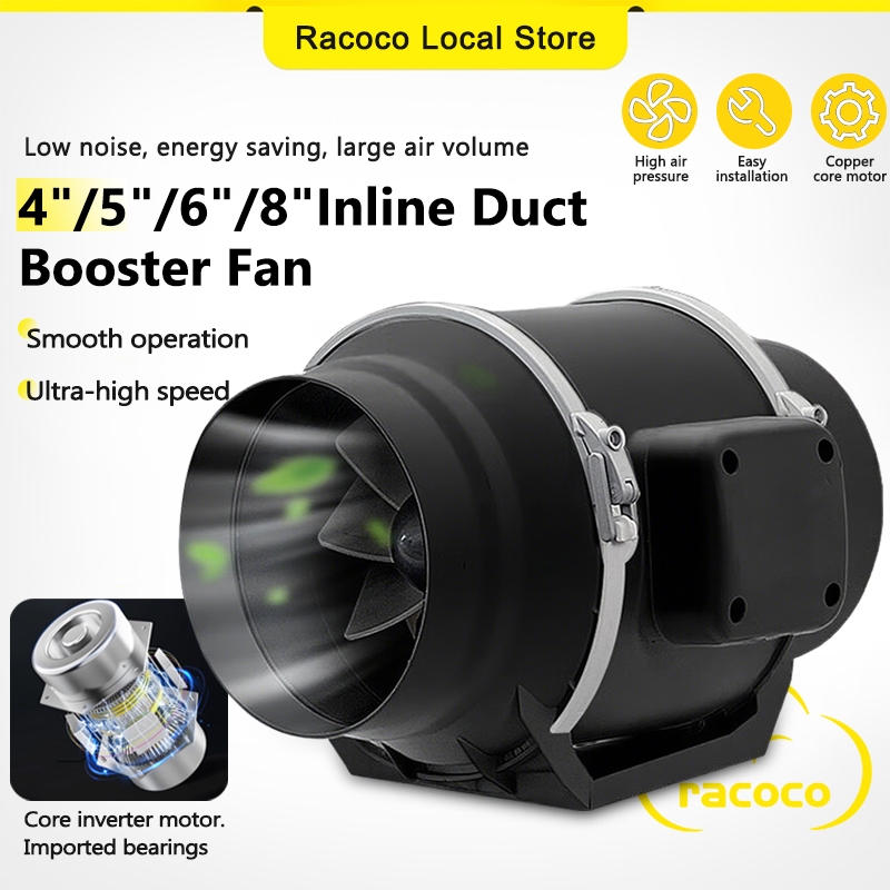 Exhaust Fan 4/ 6/ 8 inch High Suction Power Inline Duct Booster Fan ...