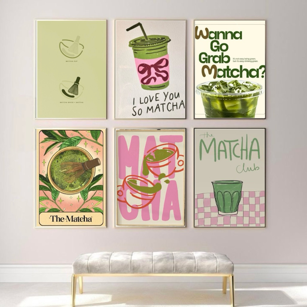 matcha trendy wall art design poster for room decoration | Shopee ...