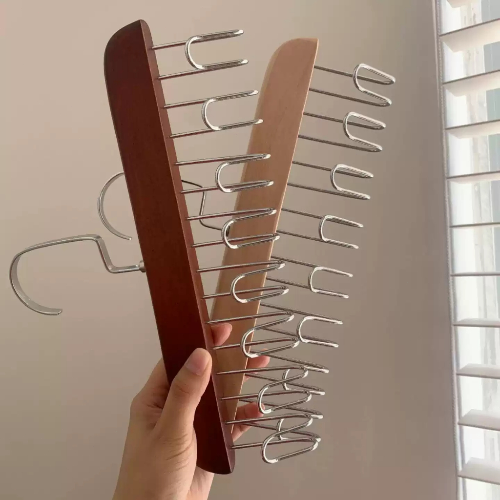Wooden Hook Hanger Wave Multifunctional Clothes Hanger Solid Wood ...