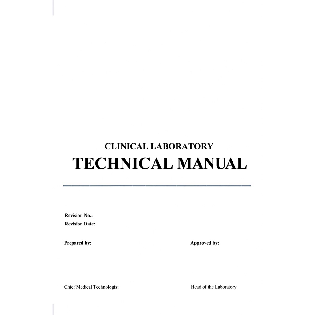 CLINICAL LABORATORY TECHNICAL MANUAL OR WORK INSTRUCTIONS | Shopee ...