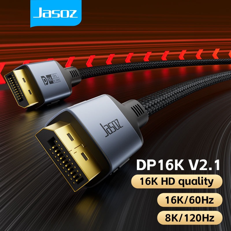 Jasoz 16K DisplayPort Cable 2.1 DP2.0 Support 8K@240Hz 4K@240Hz Ultra ...