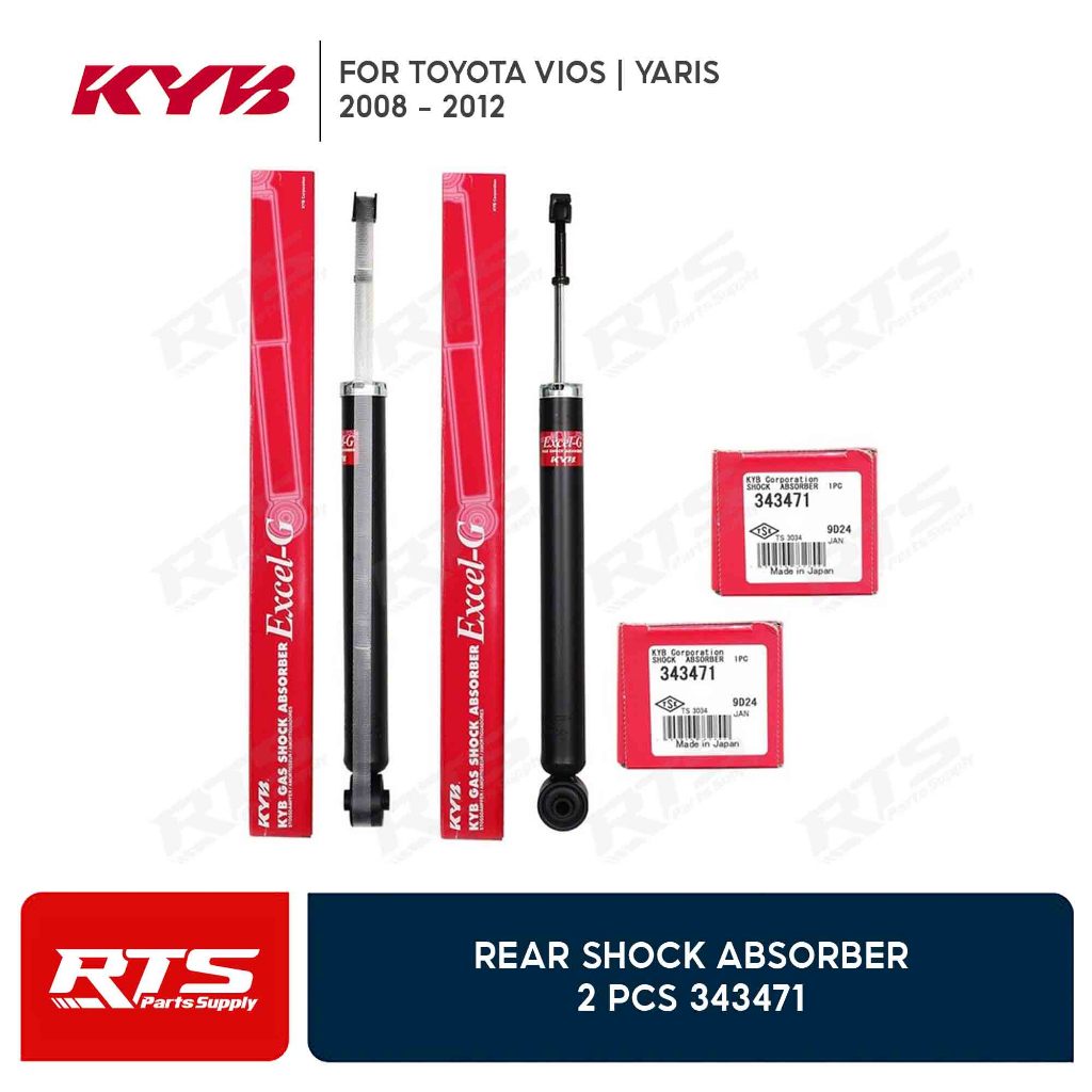 KYB Kayaba Rear Shock Absorber for Toyota Vios / Yaris 2008-2012 2Pcs ...