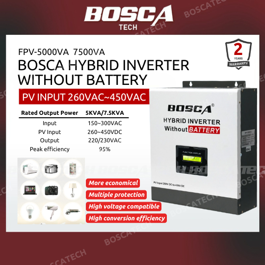 BOSCA FPV Series Hybrid Inverter Without Battery 5KVA 7.5KVA 2-Year ...