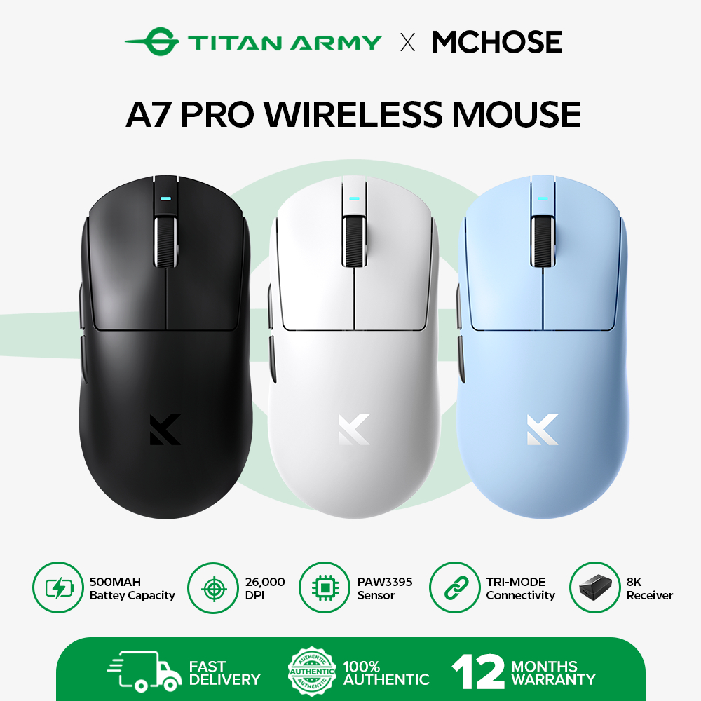 TITAN ARMY x MCHOSE A7 Pro Tri-Mode 2.4g Wireless/Wired/Bluetooth 8K ...