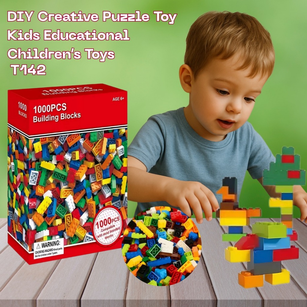 1000 PCS Building Bricks Compatible with Lego Classic - 1000 Pieces Basic Bulk Building Blocks in Random Color - Mixed Shape