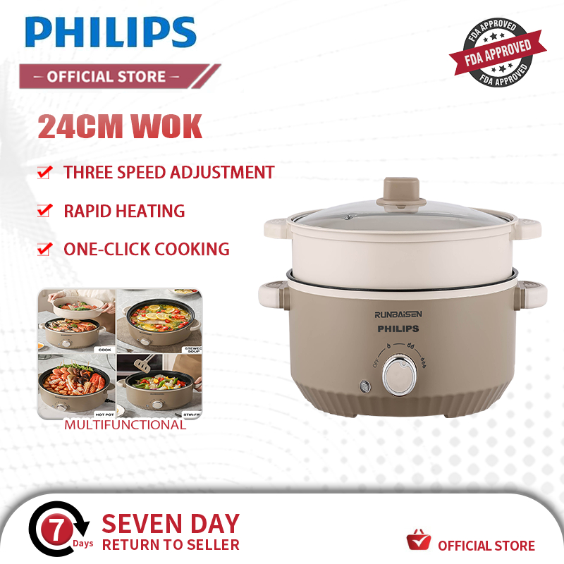 Philips 3.5L large capacity frying pan non stick wok multifunctional ...