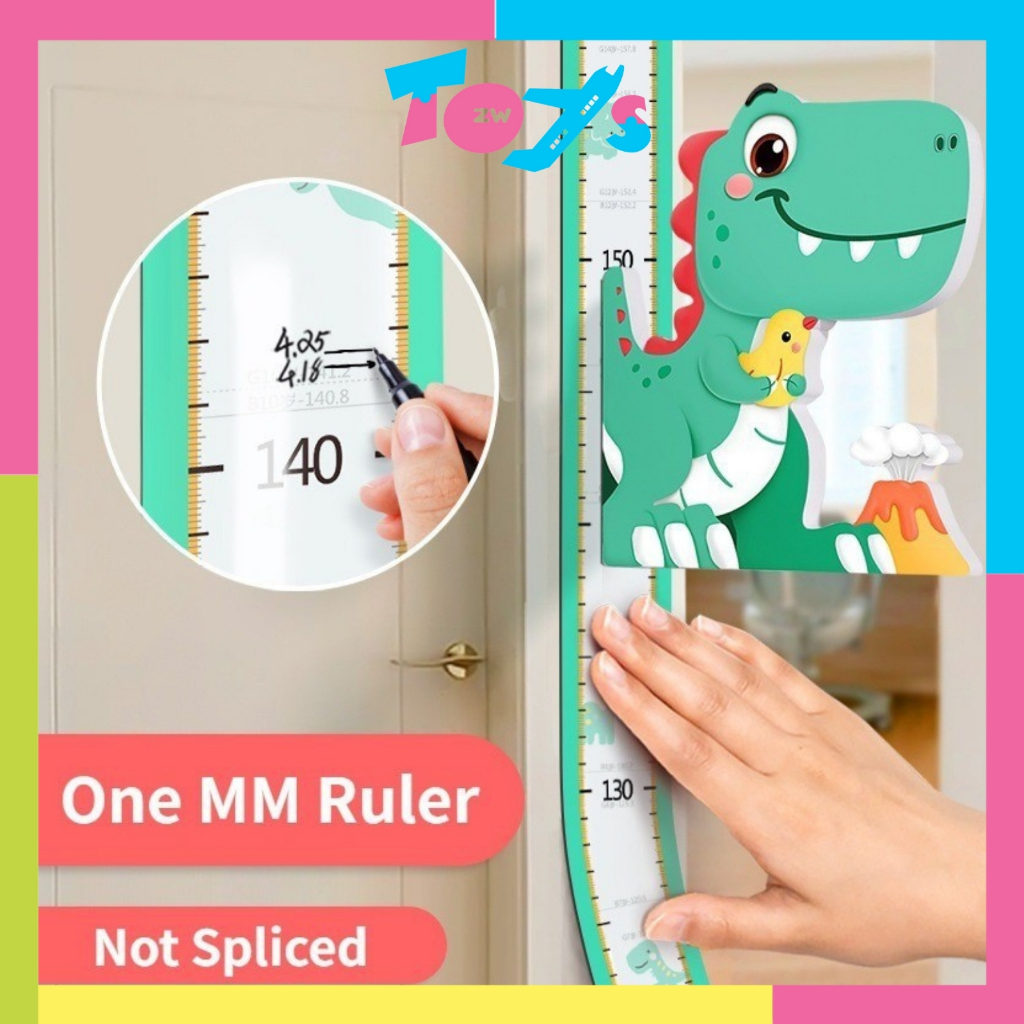 Gift Set Kids Height Measurement Chart Ruler Animals Removable PVC ...