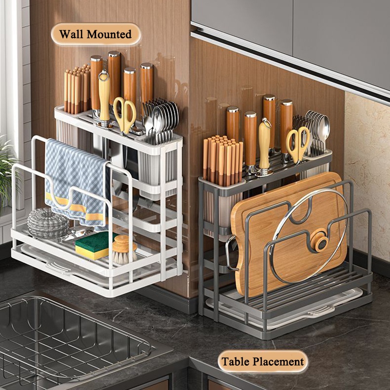 Wall Mounted Kitchen Storage Rack One Piece Storage Rack For Knives ...