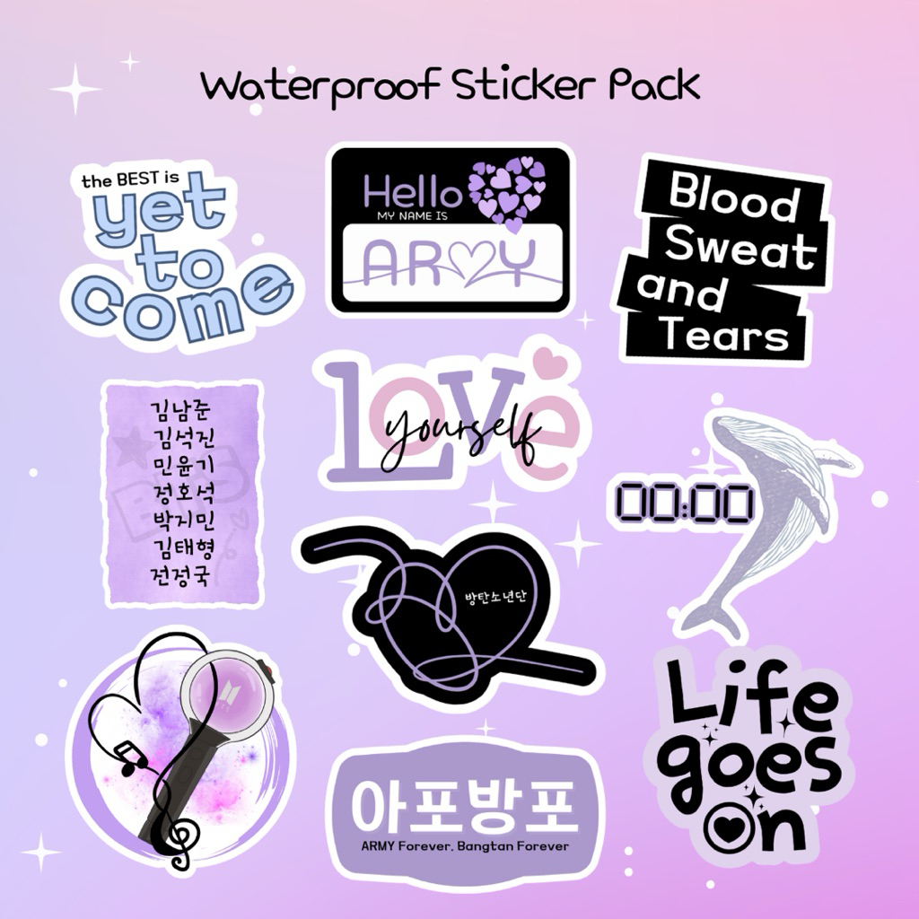 Kpop Bangtan-Inspired Waterproof Sticker Pack | Shopee Philippines