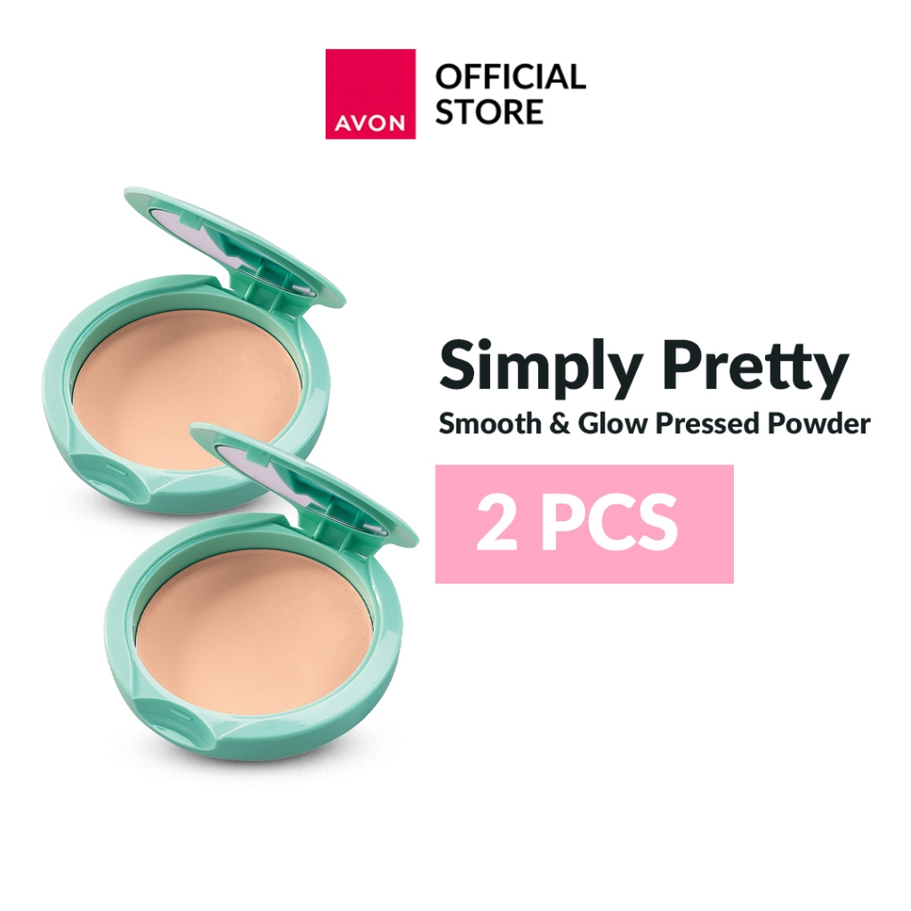 PACK OF 2 Avon Simply Pretty Smooth & Glow Pressed Powder SPF 14 10G ...