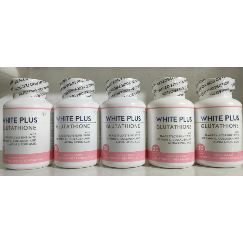 WHITE PLUS GLUTATHIONE WITH NAC, ALA PLUS VITAMIN CAND COLLAGEN FOOD  SUPPLEMENT CAPSULE