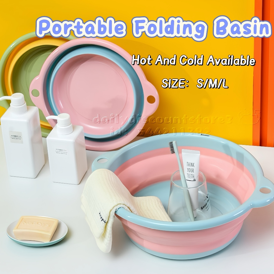 Folding Portable Silicone Wash Basin Multifunction Household Container ...