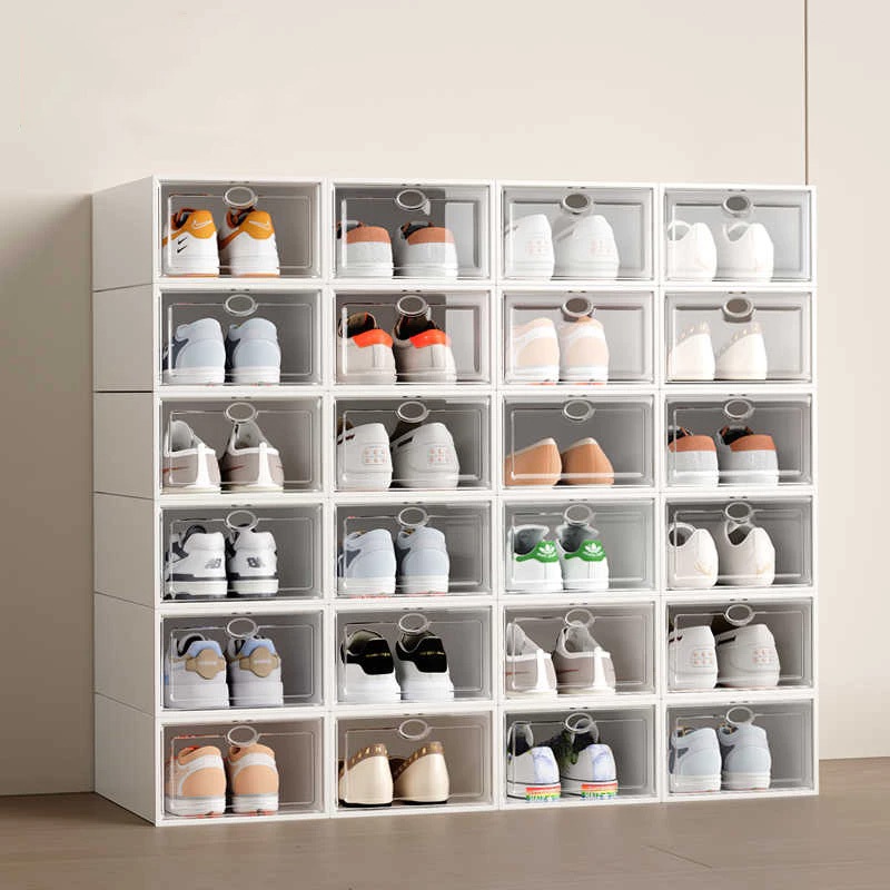 6PCC Foldable Large Shoe Box Plastic Storage Box In Candy Colors Sports ...