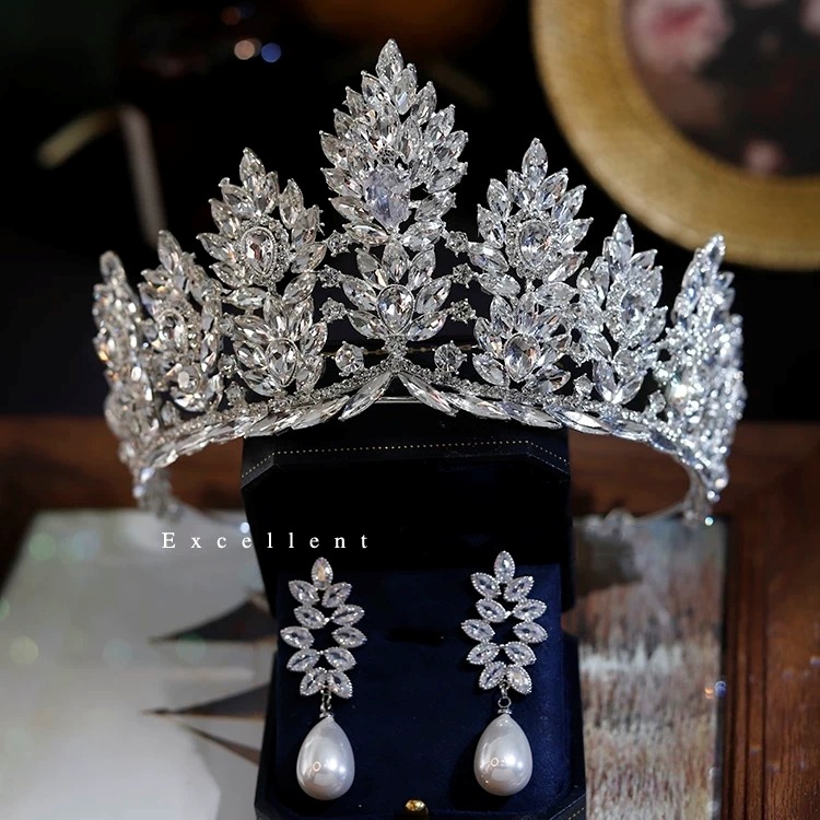 Wedding Tiara Bride Rhinestone Queen Crown Crystal Costume Hair ...