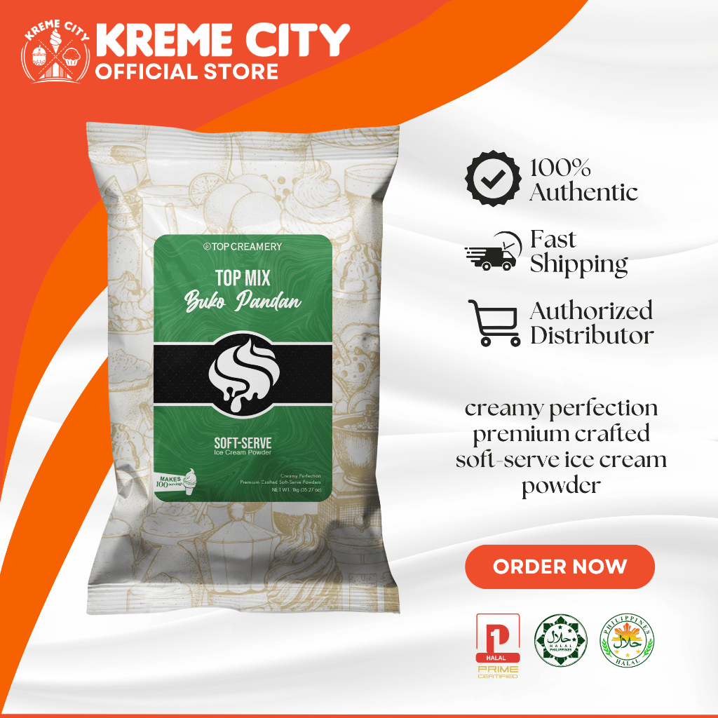 TOP Creamery Topmix Buko Pandan Soft Serve Ice Cream Powder Premix 1kg ...