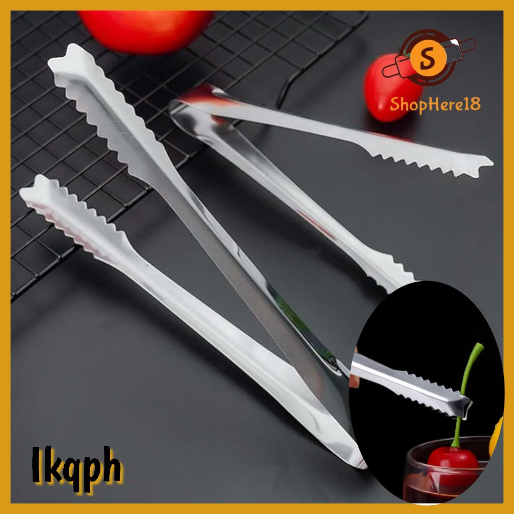 IKQPH 1Pc 12.5cm Stainless Steel Ice Tong Lightweight Kitchen Serving ...