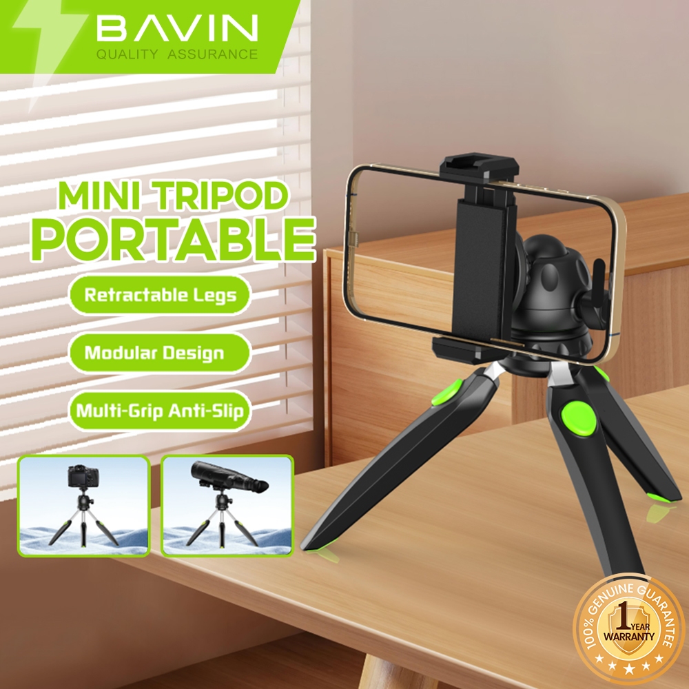 BAVIN P20 Mini Tripod Stand w/ Retractable Compact & Lightweight for ...