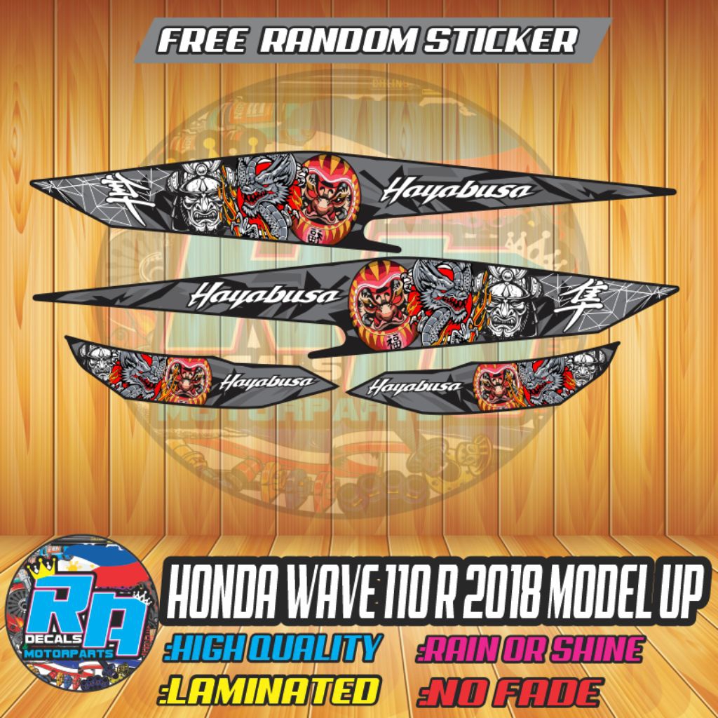 Honda Wave R 110 2018 Model Up Hayabusa Decals (High Quality Sticker ...