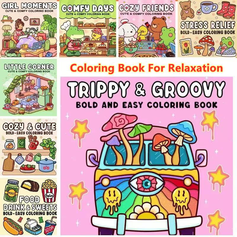 Little Corner Cute and Comfy Coloring Book for Adults Cozy Hobby ...