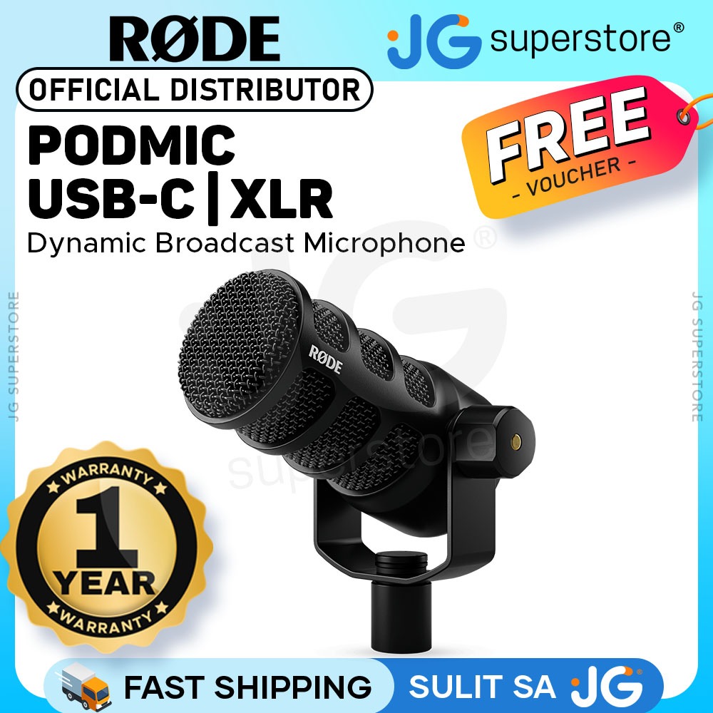 RODE PodMic USB Type-C / XLR 3-Pin Dynamic Cardioid Broadcast ...