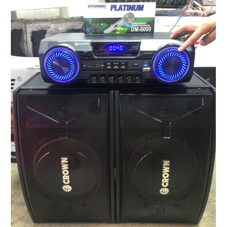 Speaker and amplifier set Crown BFA-116 3600watts with BT/FM/USB FREE ...