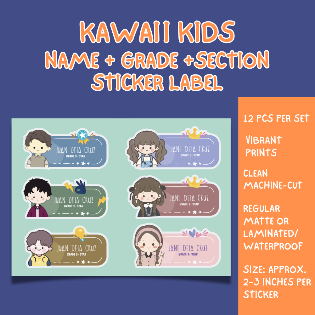 Personalized Name Stickers for Kids | Waterproof Labels for Notebooks ...