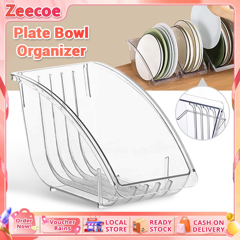 Plate Bowl Organizer Single Tier Plastic Household Kitchen Storage ...
