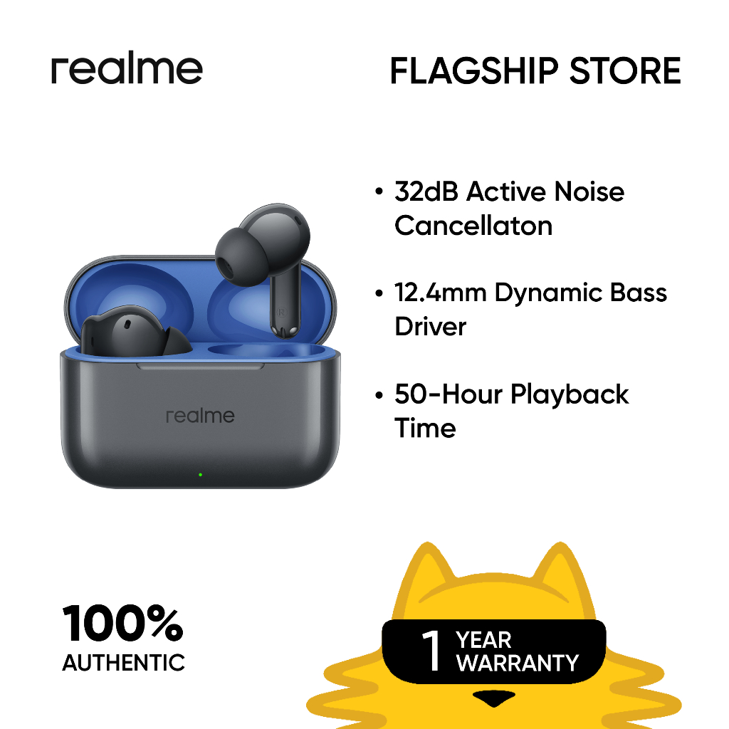 realme Buds T200 (Active Noise Cancellation, Dynamic Bass