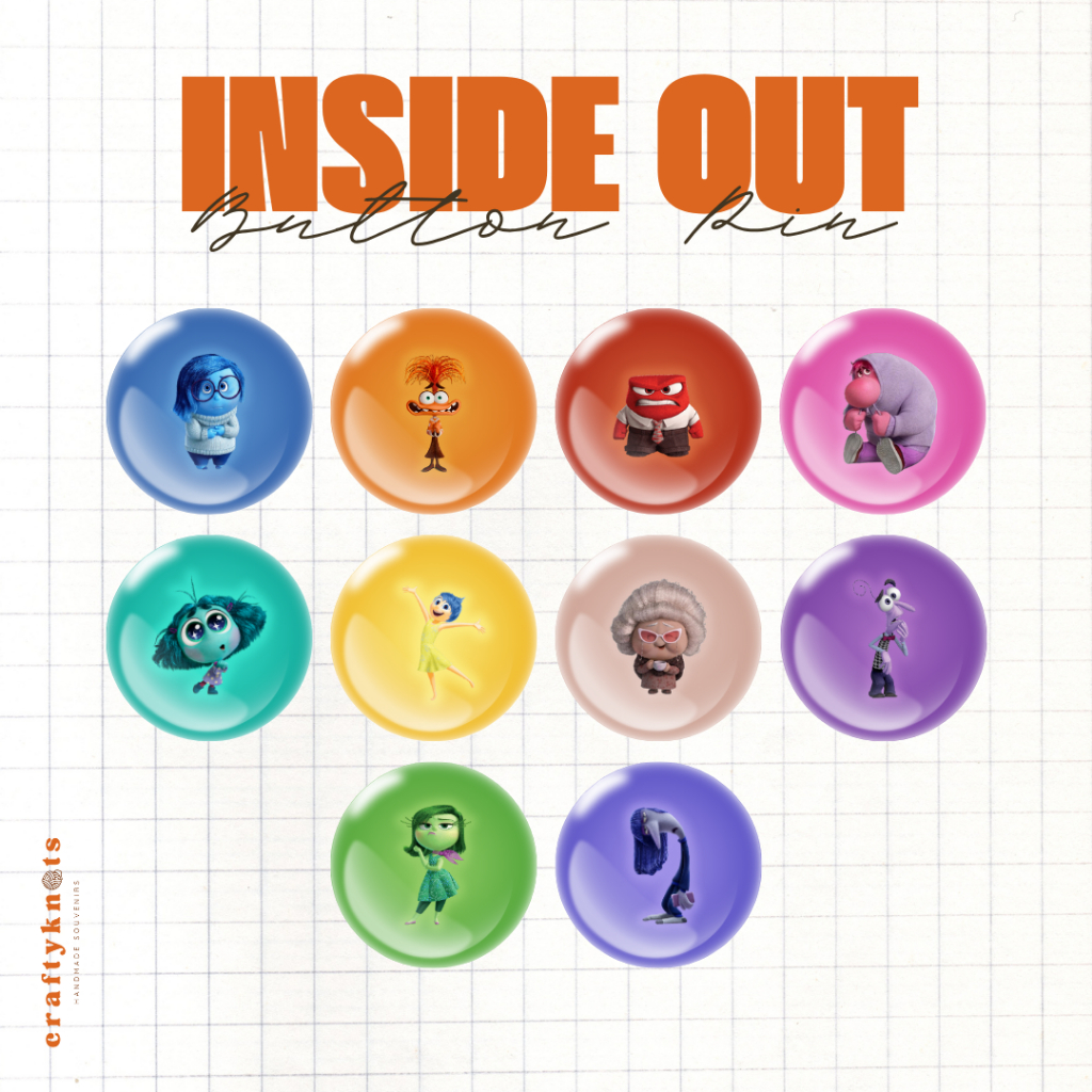 Inside Out 32mm Button Pin Badge Holographic for personal use, fashion ...