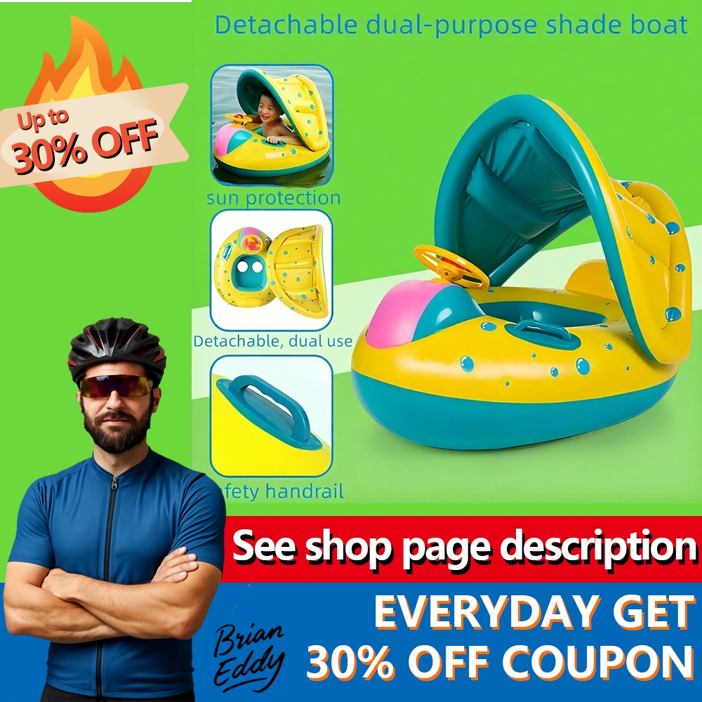 ApexGlow Swimming Floater for Kids Baby Floater Boat with Sunshade Pool ...