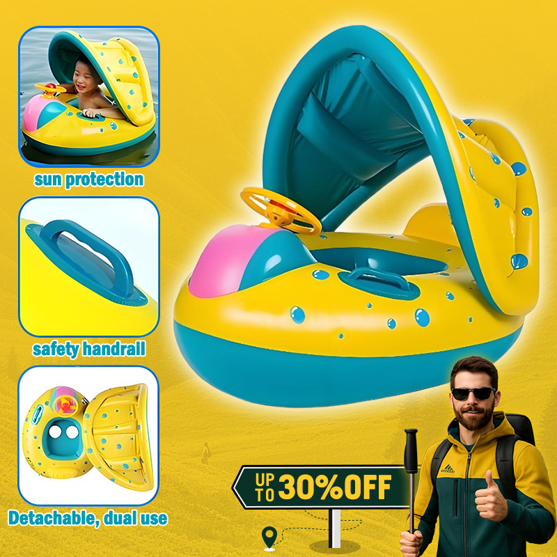 EliteCasa Inflatable Baby Swimming Floater Ring with Sunshade Pool ...