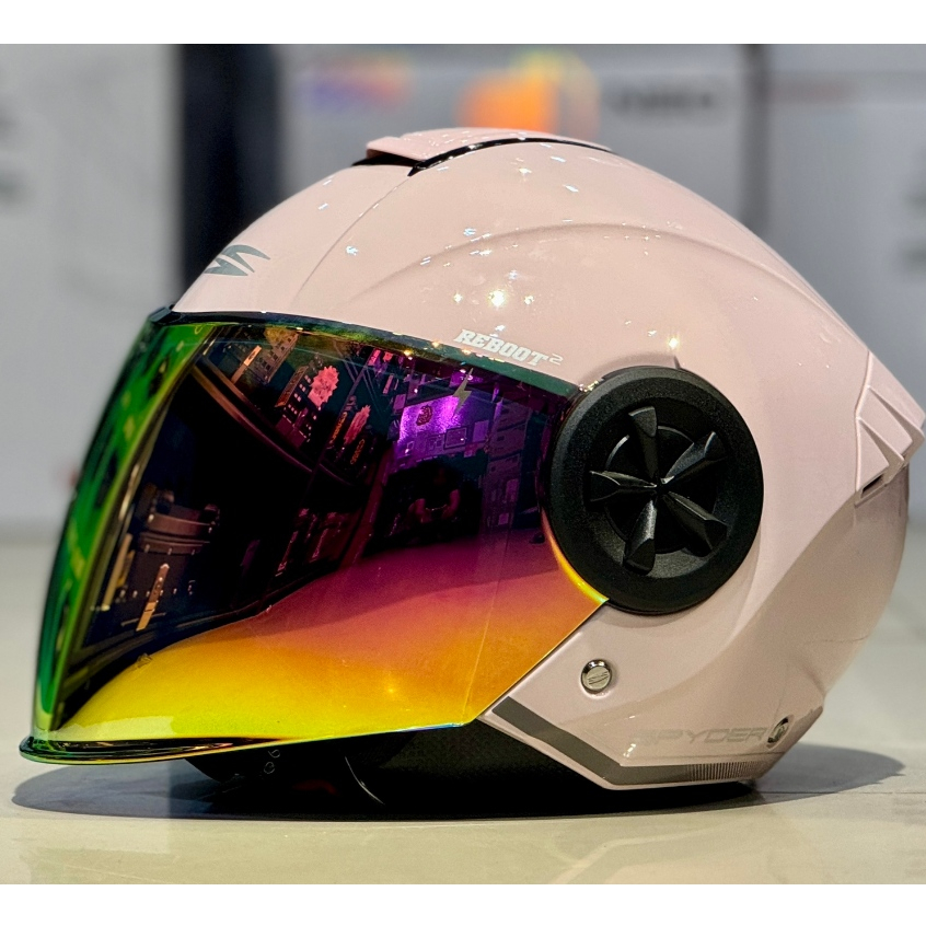Spyder Reboot V2 Half Face Single Visor Helmet for Motorcycle