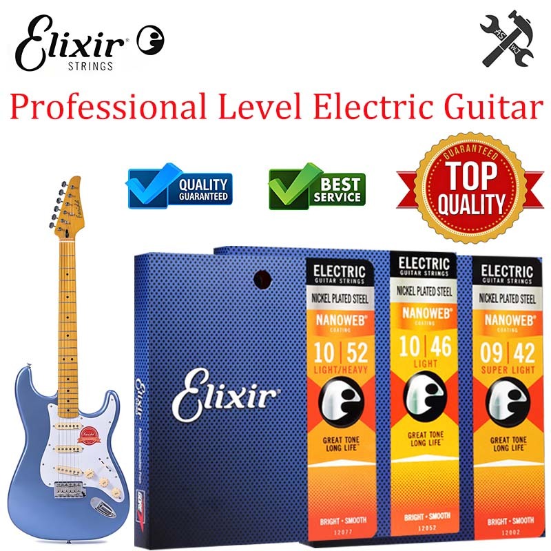 Elixir Nickel Alloy Light Electric Guitar String 12002 12052 12077 6 ...