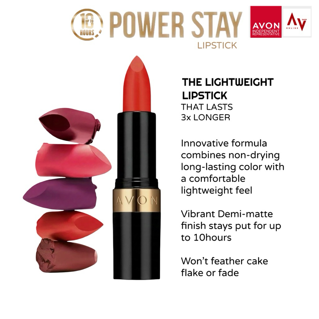 AVON Powerstay Light Weight 10 Hour Matte Bullet Lipstick 3.6 g ...