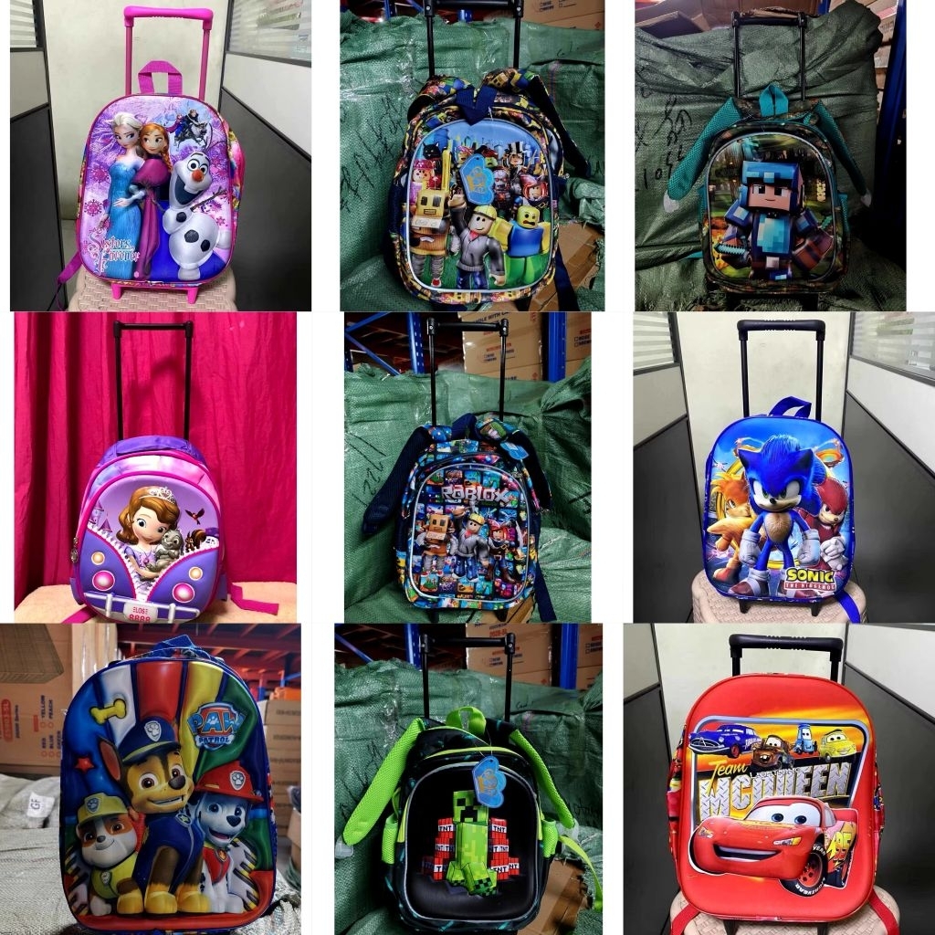 12inches Character Trolley Bag School Bags Sofia Mermaid Elsa Frozen ...
