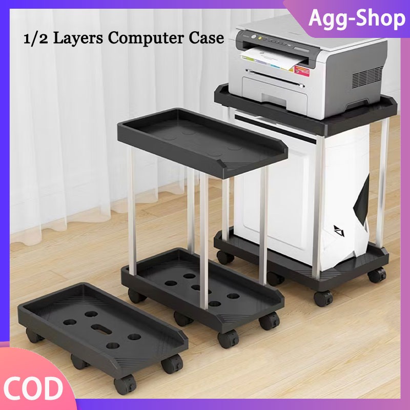 3 Layers CPU Stand Heavy Duty Holder Storage Base Rack Mobile Desktop ...