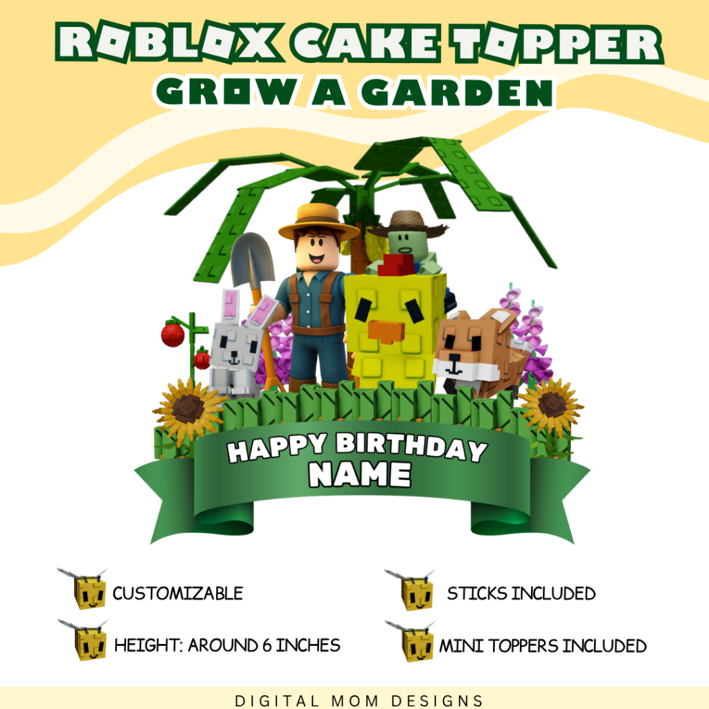 Roblox Grow A Garden Cake Topper Set Customized Name Birthday Party Ph 11134207 7ra0q