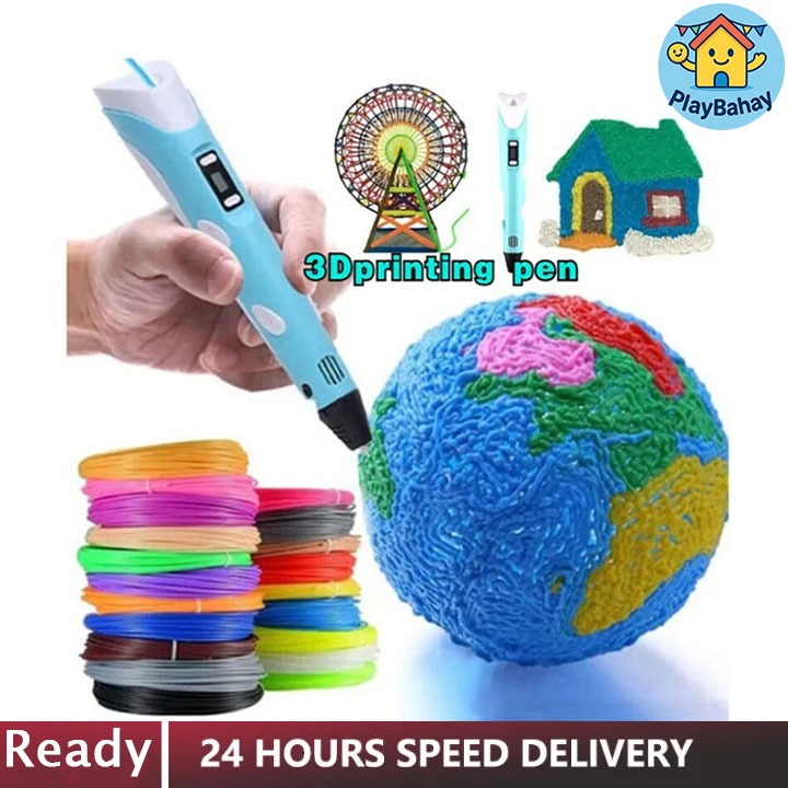 LCD 3D Pen w/ USB Cable - Make Doodles Graffiti Arts Crafts w/ PLA Rods ...