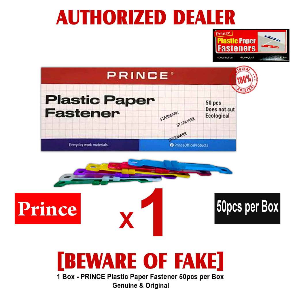 PRINCE Fastener Fasteners Plastic Assorted Colors 50 pcs per Box PRINCE ...