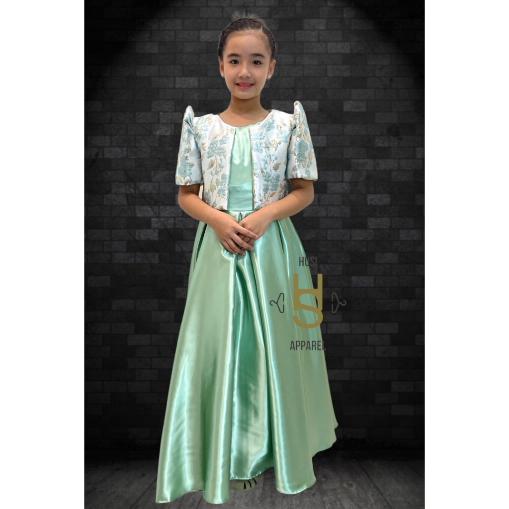 filipiniana dress green Organza Classic Emerald Green Filipiniana Bolero Set main image 1