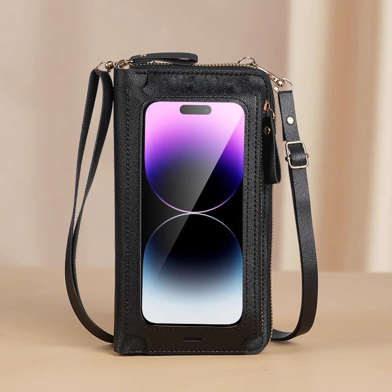 Touch Screen Mobile Phone Bag One-Shoulder Transparent Coin Purse ...