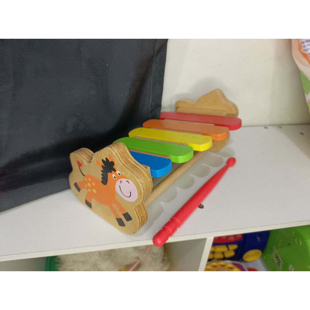Kiddicare Wooden Pound and Tap Bench with Slide Out Xylophone Toy ...